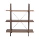 Glitzhome 41.5"H Modern Industrial Brown Wood/Metal 3-Tier Bookcases & Shelves