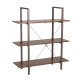 Glitzhome 41.5"H Modern Industrial Brown Wood/Metal 3-Tier Bookcases & Shelves