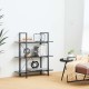 Glitzhome 41.5"H Modern Industrial Black Wood/Metal 3-Tier Bookcases & Shelves