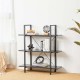 Glitzhome 41.5"H Modern Industrial Black Wood/Metal 3-Tier Bookcases & Shelves