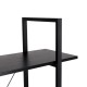 Glitzhome 41.5"H Modern Industrial Black Wood/Metal 3-Tier Bookcases & Shelves