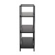 Glitzhome 41.5"H Modern Industrial Black Wood/Metal 3-Tier Bookcases & Shelves