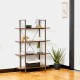 Glitzhome 55"H Modern Industrial Brown Wood/Metal 4-Tier Bookcases & Shelves