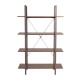 Glitzhome 55"H Modern Industrial Brown Wood/Metal 4-Tier Bookcases & Shelves