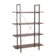 Glitzhome 55"H Modern Industrial Brown Wood/Metal 4-Tier Bookcases & Shelves