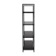 Glitzhome 55"H Modern Industrial Black Wood/Metal 4-Tier Bookcases & Shelves