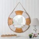 Glitzhome 30"D Coastal Lifebuoy Wood Wall Mirror