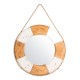 Glitzhome 30"D Coastal Lifebuoy Wood Wall Mirror