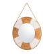 Glitzhome 30"D Coastal Lifebuoy Wood Wall Mirror