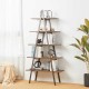 Glitzhome 72"H Modern Industrial Brown Wood/Metal 5-Tier "A" Frame Bookcases & Shelves