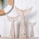 Glitzhome Coastal Weathered Wood Whale Tail Table Decor, Set of 3