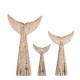 Glitzhome Coastal Weathered Wood Whale Tail Table Decor, Set of 3