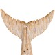 Glitzhome Coastal Weathered Wood Whale Tail Table Decor, Set of 3