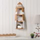 Glitzhome 31.25"H 3-Tier Coastal Wood/Metal Light House Wall Shelf