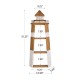 Glitzhome 31.25"H 3-Tier Coastal Wood/Metal Light House Wall Shelf