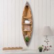 Glitzhome 41.00"H 3-Tier Coastal Wood/Metal Boat Wall Shelf