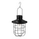 Glitzhome 9.75"H Farmhouse Black Metal Wire Solar Powered Outdoor Hanging Lantern