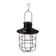 Glitzhome 9.75"H Farmhouse Black Metal Wire Solar Powered Outdoor Hanging Lantern