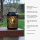 Glitzhome 8.75"H Metal Cutout Solar Powered Outdoor Hanging Lantern