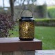 Glitzhome 8.75"H Metal Cutout Solar Powered Outdoor Hanging Lantern