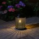 Glitzhome 8.75"H Metal Cutout Solar Powered Outdoor Hanging Lantern