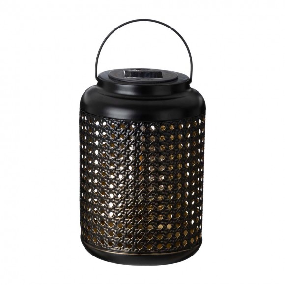 Glitzhome 8.75"H Metal Cutout Solar Powered Outdoor Hanging Lantern