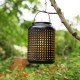 Glitzhome 8.75"H Metal Cutout Solar Powered Outdoor Hanging Lantern