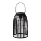 Glitzhome 9.75"H Black Metal Woven Solar Powered Outdoor Hanging Lantern