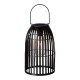 Glitzhome 9.75"H Black Metal Woven Solar Powered Outdoor Hanging Lantern