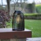 Glitzhome 9.75"H Black Metal Woven Solar Powered Outdoor Hanging Lantern