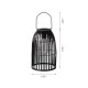 Glitzhome 9.75"H Black Metal Woven Solar Powered Outdoor Hanging Lantern