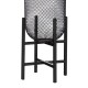 Glitzhome 14.25"H Black Metal Mesh Solar Powered Outdoor Lantern with Stand