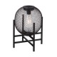 Glitzhome 11.5"H Black Metal Mesh Solar Powered Outdoor Lantern with Stand