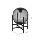 Glitzhome 11.5"H Black Metal Mesh Solar Powered Outdoor Lantern with Stand