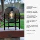 Glitzhome 11.5"H Black Metal Mesh Solar Powered Outdoor Lantern with Stand