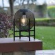 Glitzhome 11.5"H Black Metal Mesh Solar Powered Outdoor Lantern with Stand