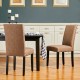 Glitzhome High-Back Tan Fabric Upholstered Dining Chair with Studded Decor, Set of 2