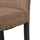 Glitzhome High-Back Tan Fabric Upholstered Dining Chair with Studded Decor, Set of 2