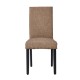 Glitzhome High-Back Tan Fabric Upholstered Dining Chair with Studded Decor, Set of 2