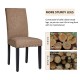 Glitzhome High-Back Tan Fabric Upholstered Dining Chair with Studded Decor, Set of 2