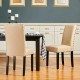 Glitzhome High-Back Beige PU Upholstered Dining Chair with Studded Decor, Set of 2