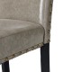 Glitzhome High-Back Gray PU Upholstered Dining Chair with Studded Decor, Set of 2