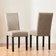 Glitzhome High-Back Gray PU Upholstered Dining Chair with Studded Decor, Set of 2