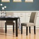 Glitzhome High-Back Gray PU Upholstered Dining Chair with Studded Decor, Set of 2