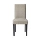 Glitzhome High-Back Gray PU Upholstered Dining Chair with Studded Decor, Set of 2