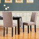 Glitzhome High-Back Gray Fabric Upholstered Dining Chair with Studded Decor, Set of 2