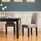 Glitzhome High-Back Gray Fabric Upholstered Dining Chair with Studded Decor, Set of 2