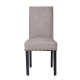 Glitzhome High-Back Gray Fabric Upholstered Dining Chair with Studded Decor, Set of 2