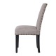 Glitzhome High-Back Gray Fabric Upholstered Dining Chair with Studded Decor, Set of 2