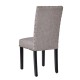 Glitzhome High-Back Gray Fabric Upholstered Dining Chair with Studded Decor, Set of 2